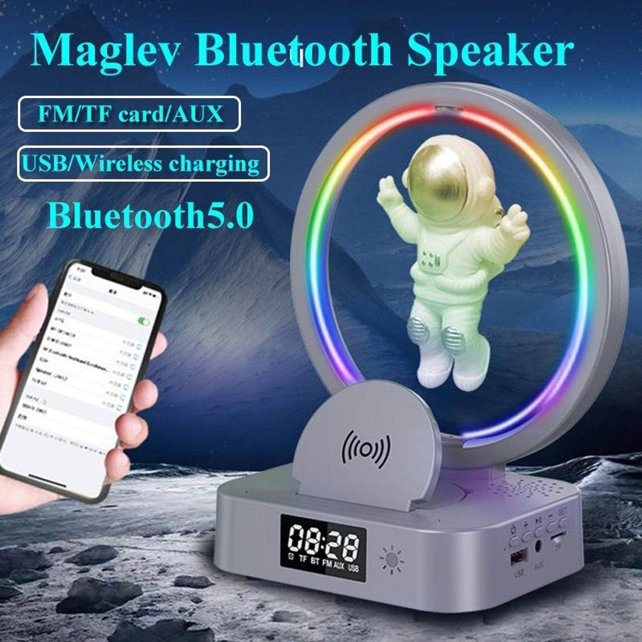 Magnetic Levitation Astronaut TWS Bluetooth Speaker Clock Magnetic Levitation Astronaut TWS Bluetooth Speaker Clock - Image 3