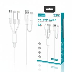 fast data cable 3a multi connector set (lightning/type c/micro)