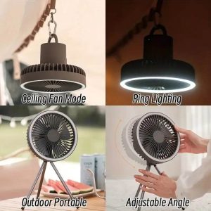 multifunctional mini chargeable fan with night light