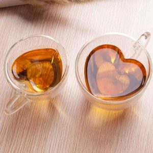 double wall heart coffee mug (240ml)(each)