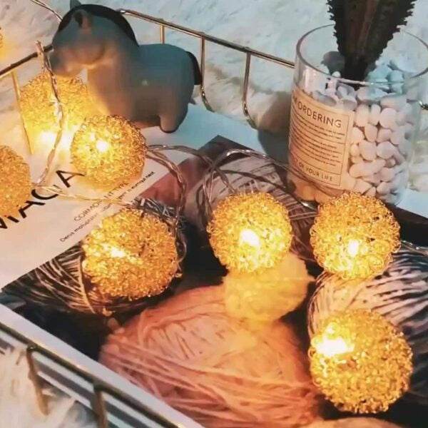 decorative snow ball string light (10l)(3m)(yellow)
