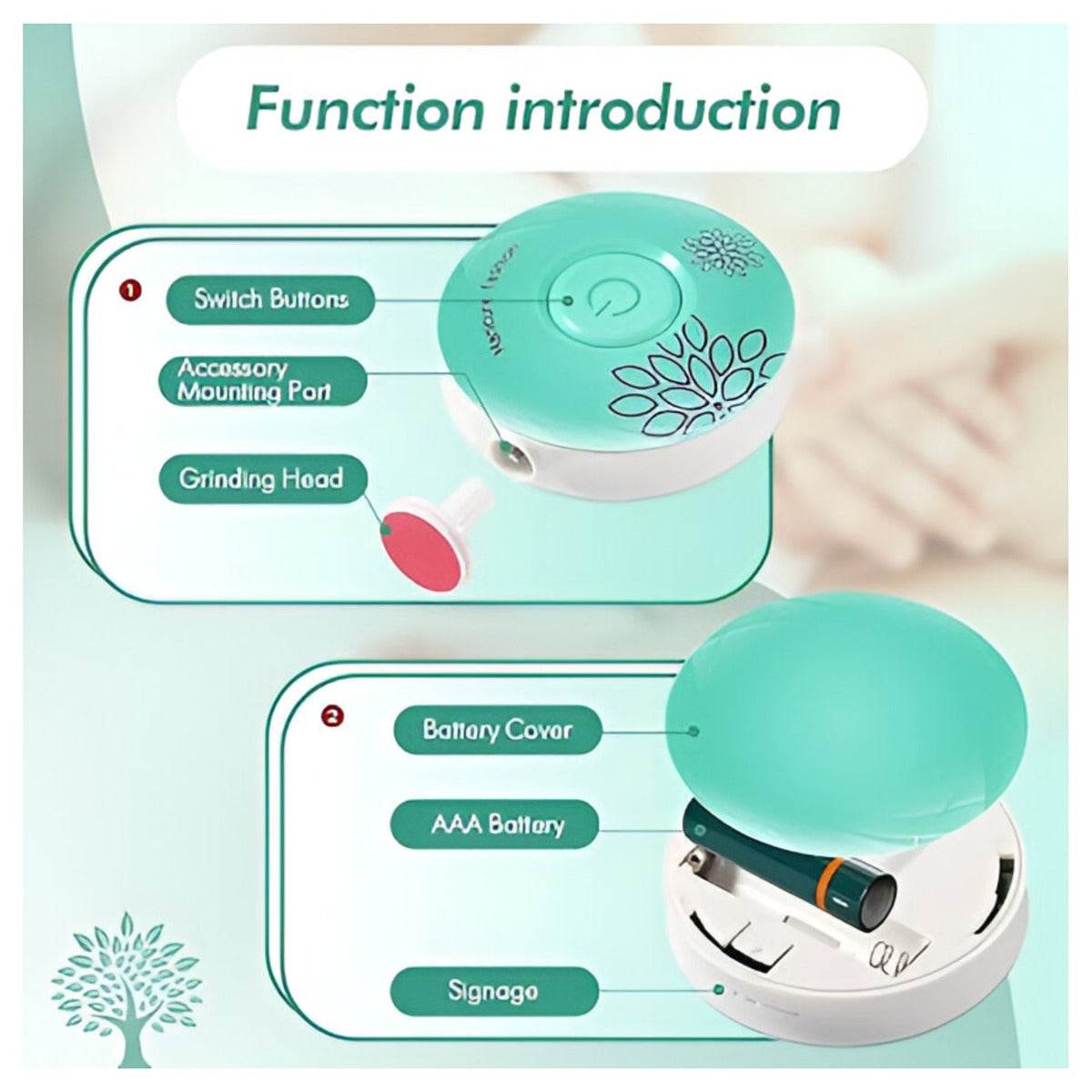electric baby nail file (battery operated)