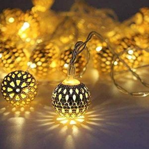 heritage ball decorative string lights (10l)(3m)(yellow)