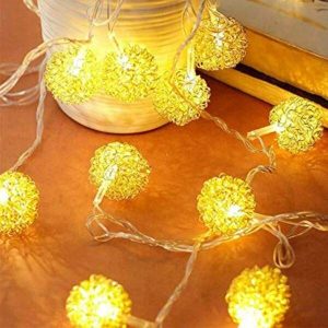 decorative snow ball string light (10l)(3m)(yellow)