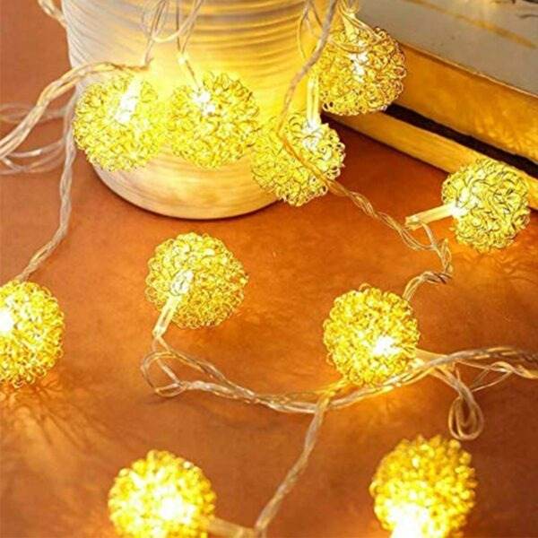 decorative snow ball string light (10l)(3m)(yellow)