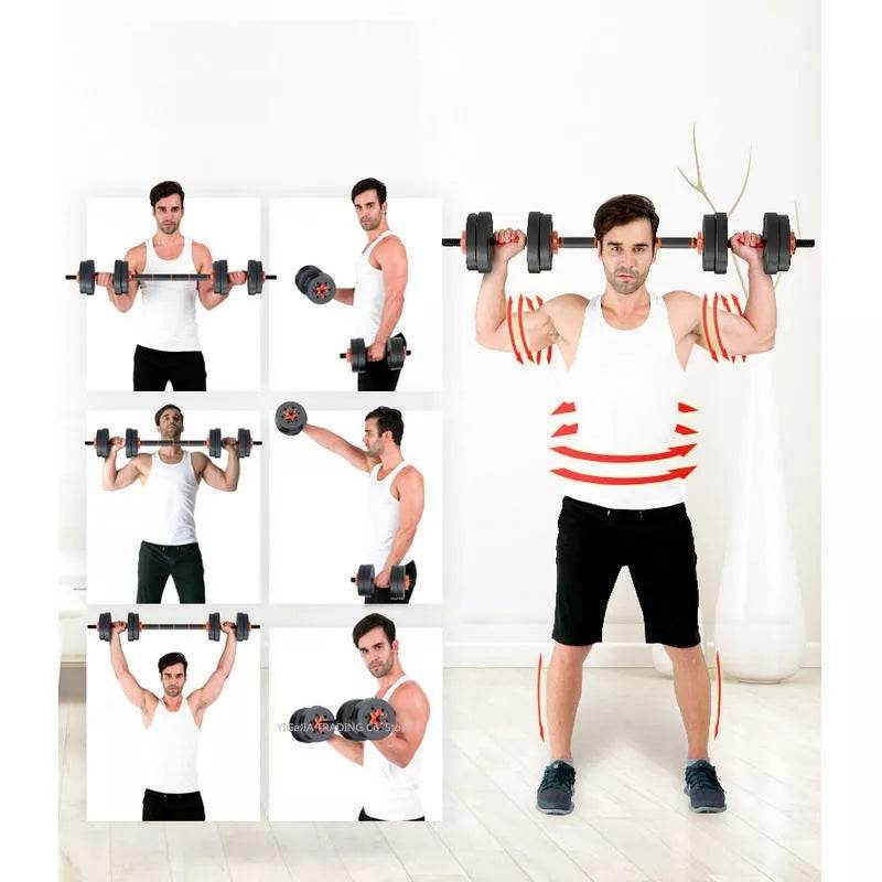 home gym adjustable dumbbell/barbell set (20kg)