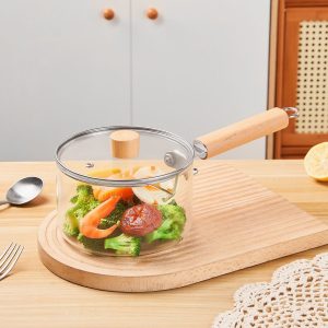 premium clear glass saucepan handle and lid (1.8l)(each)