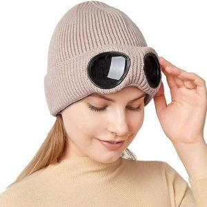 unisex knitted beanie with glasses