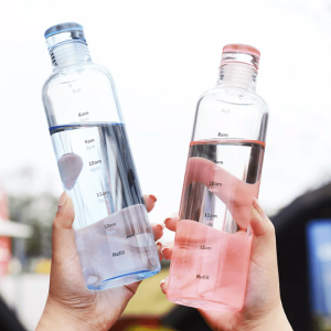 transparent motivational water bottle (500ml)