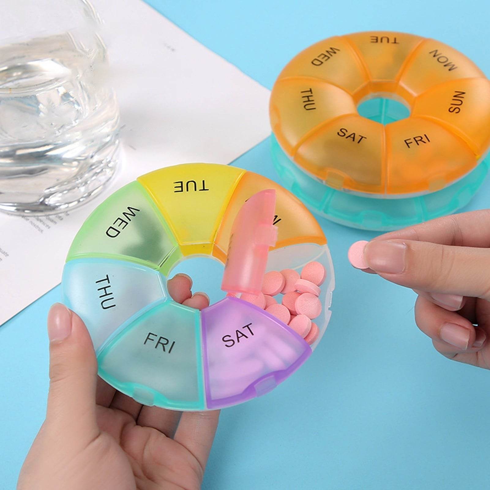 cute round 7 day week organiser pill holder cute round 7 day week organiser pill holder
