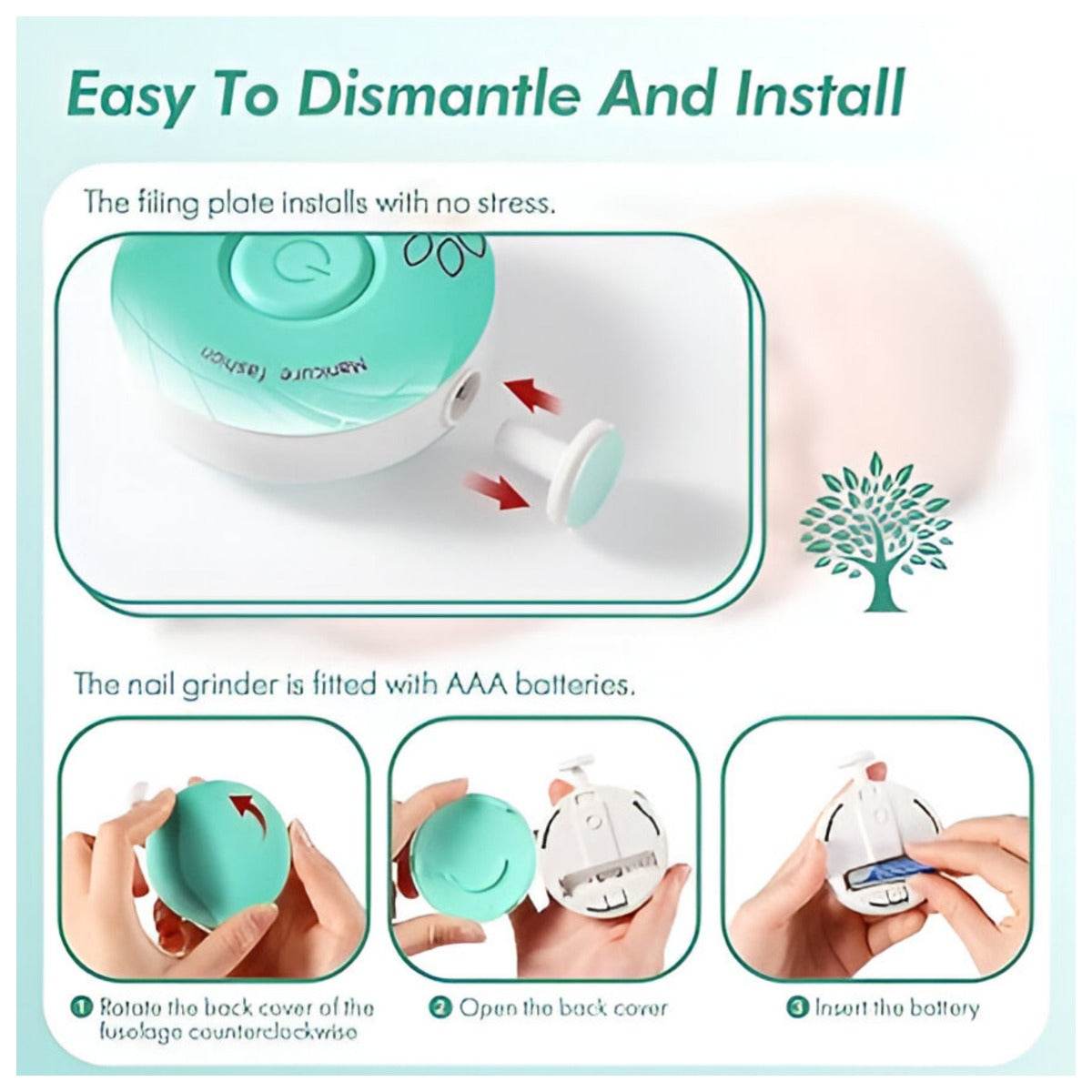 electric baby nail file (battery operated)