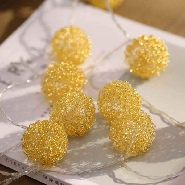 decorative snow ball string light (10l)(3m)(yellow)