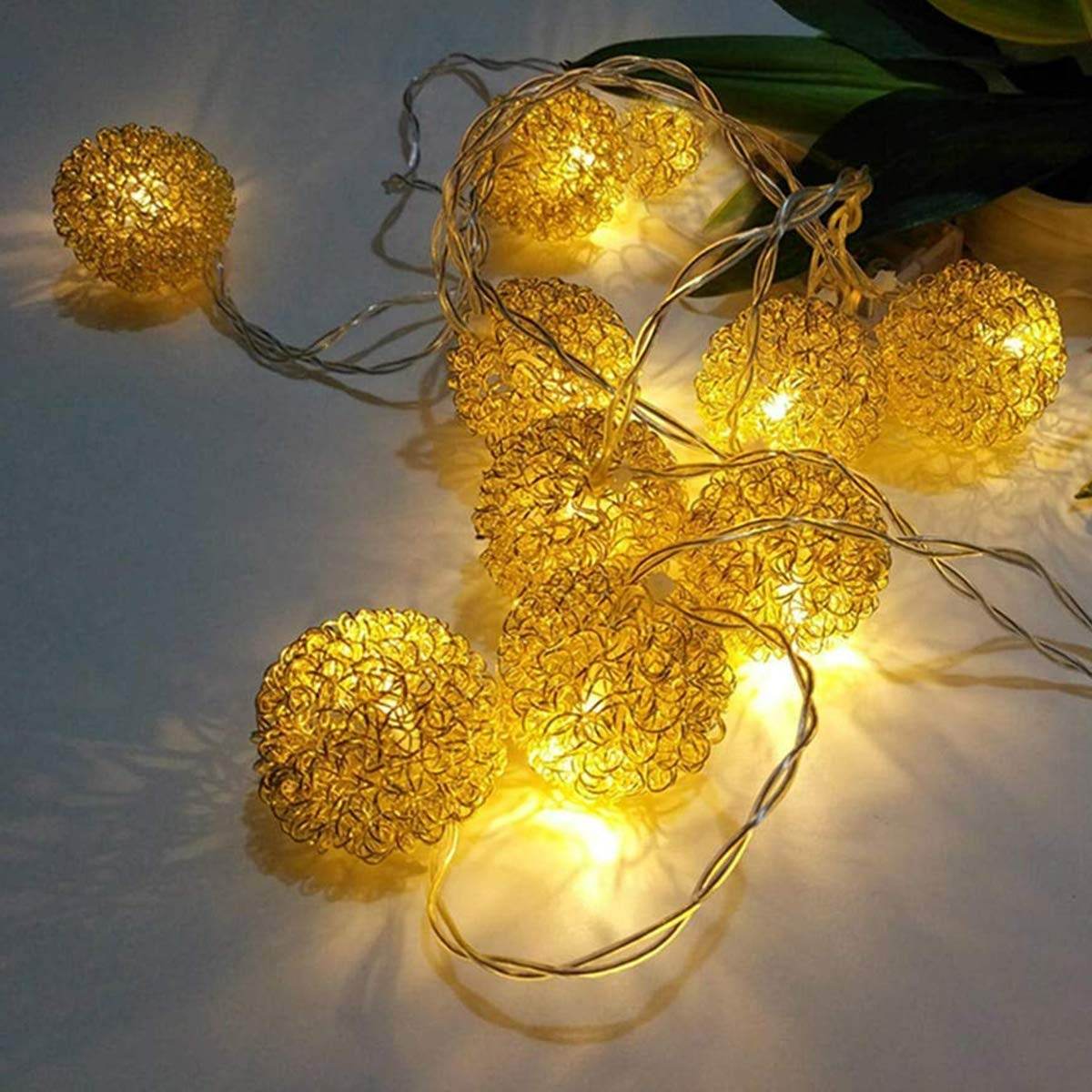 decorative snow ball string light (10l)(3m)(yellow)