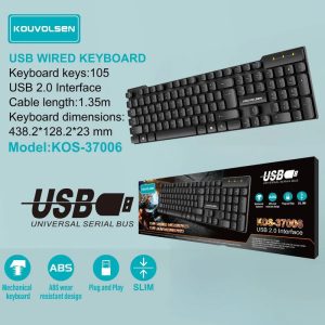 kouvolsen usb wired keyboard kos 37006