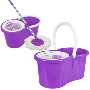 rotating 360 magic spin mop and plastic bucket set