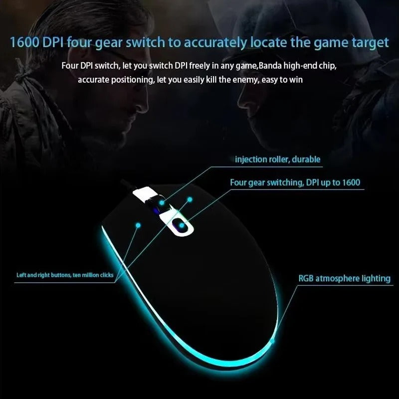 usb illuminated wired mouse