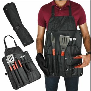 braai grilling apron tool set (6 pcs)