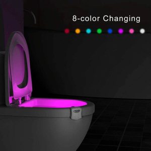 multicoloured motion censored toilet light (8 colour)