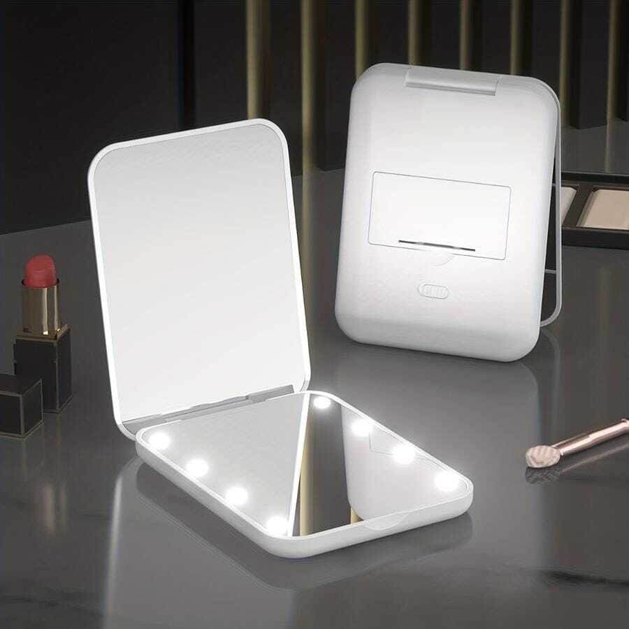 Portable Handheld Foldable Led Light Makeup Mirror Portable Handheld Foldable Led Light Makeup Mirror - Image 3