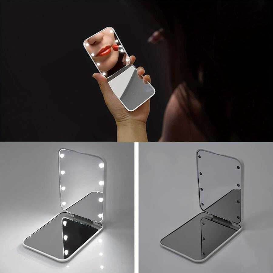 Portable Handheld Foldable Led Light Makeup Mirror Portable Handheld Foldable Led Light Makeup Mirror - Image 10
