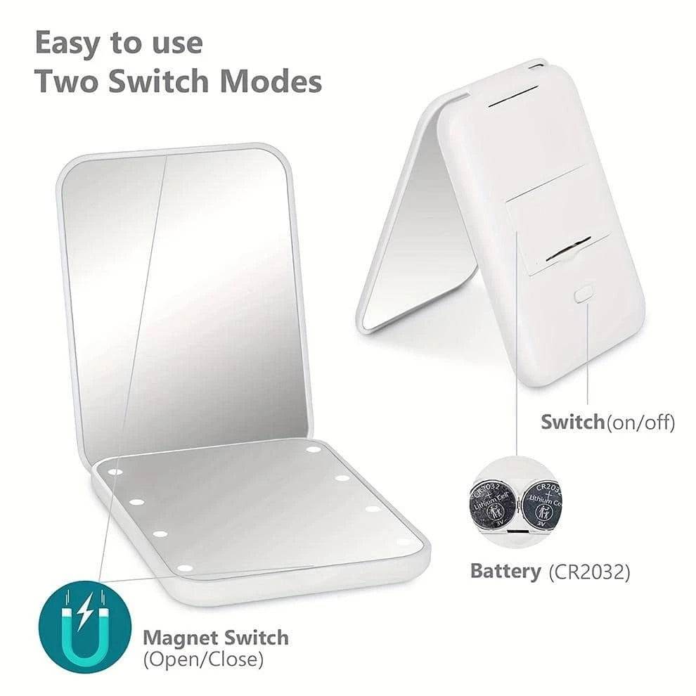 Portable Handheld Foldable Led Light Makeup Mirror Portable Handheld Foldable Led Light Makeup Mirror - Image 11