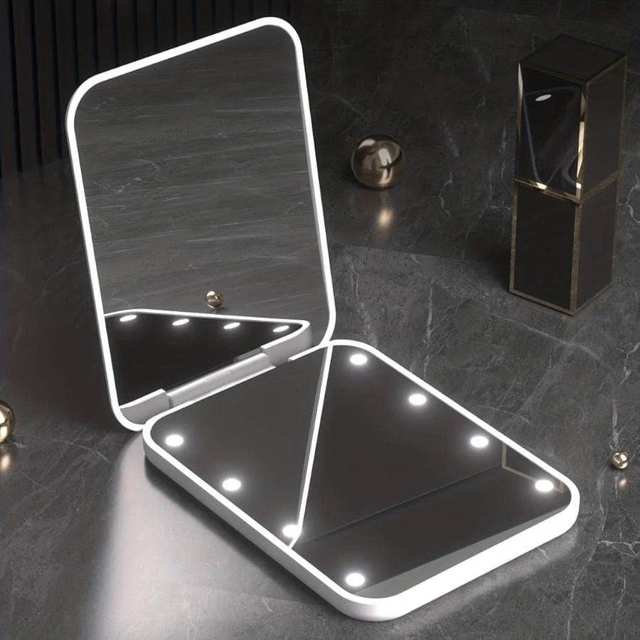 Portable Handheld Foldable Led Light Makeup Mirror Portable Handheld Foldable Led Light Makeup Mirror - Image 6