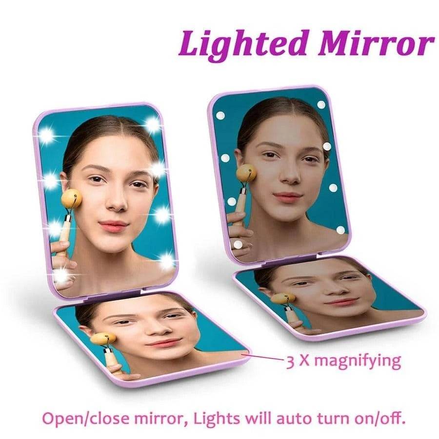Portable Handheld Foldable Led Light Makeup Mirror - Image 9