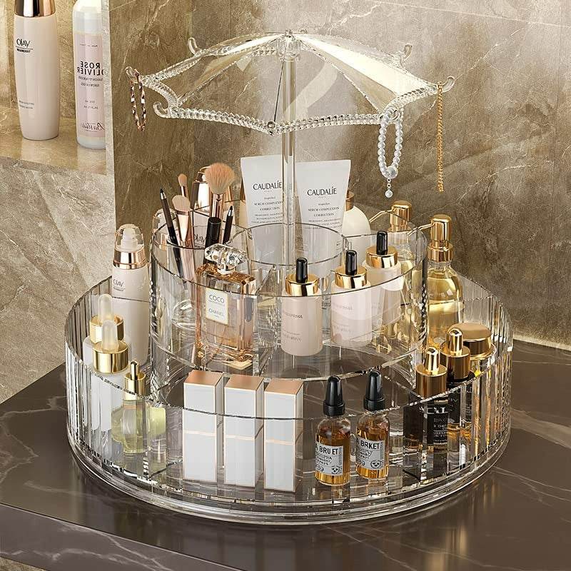 rotating make up organiser with umbrella hook rotating make up organiser with umbrella hook