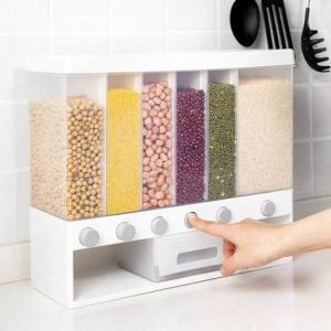 6in1 wall mounted dry food and cereal dispenser