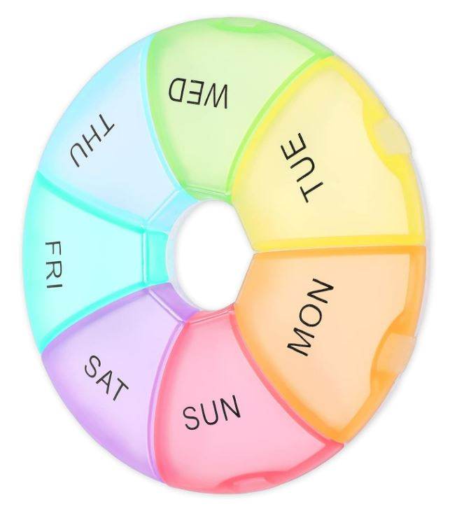 cute round 7 day week organiser pill holder cute round 7 day week organiser pill holder