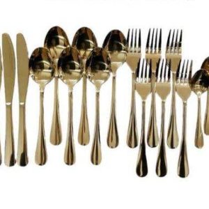 Polished Oval Cutlery Set (24 pcs)(Gold)