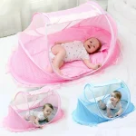 Baby Bed Net 60×108cm – Insect Protection, Blue/Pink Options