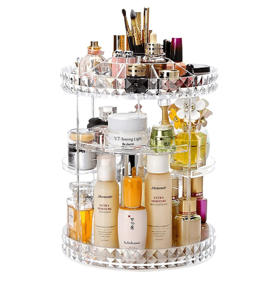 360 degree rotating cosmetics organiser