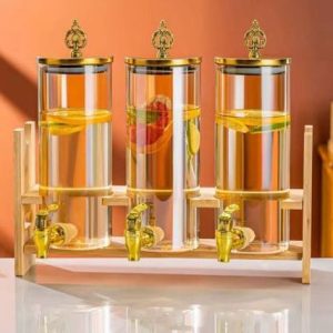 luxury triple glass beverage dispenser (1.8l)(3 pcs)