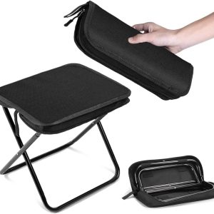 mini portable folding camping stool in a bag