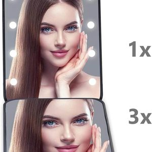 Portable Handheld Foldable Led Light Makeup Mirror