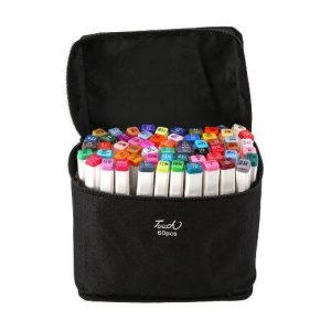 coloured dual marker and highlighter pen set (60 pcs)
