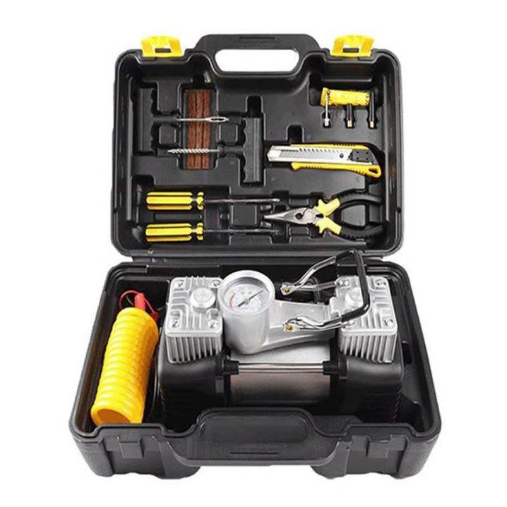 Double Cylinder Air Compressor With Tyre Repair Tools - Image 3