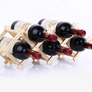 foldable wood diamond shaped wine rack (5 bottle)