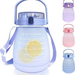 Cute Water Bottles with Straw (1.1L)