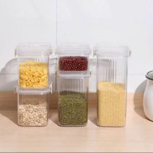 transparent dry food storage containers (5 pcs)