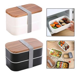 double layer lightweight reusable lunch container (1.6l)(each)