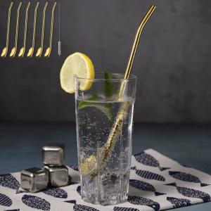 Long Ice Tea Spoon Straws With Brush (6 pcs)