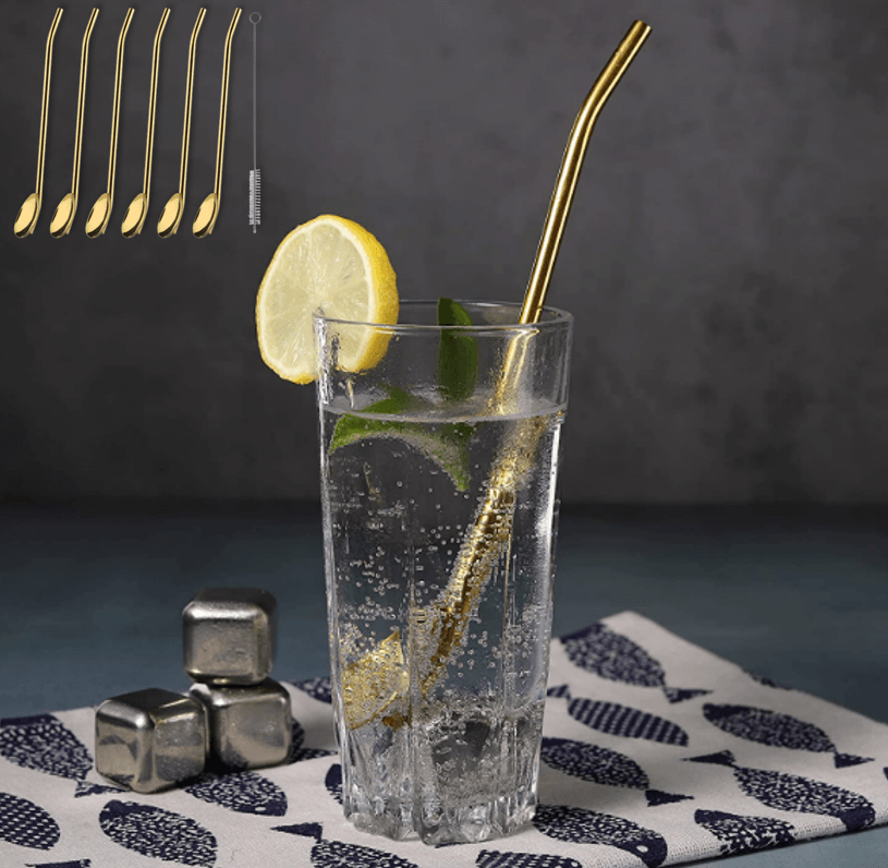 Long Ice Tea Spoon Straws With Brush (6 pcs) Long Ice Tea Spoon Straws With Brush (6 pcs)
