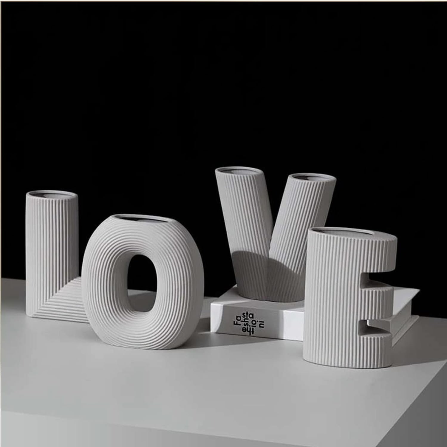 ceramic modern minimalist design decorative love letter vases set (4 pcs)(15.5cm) ceramic modern minimalist design decorative love letter vases set (4 pcs)(15.5cm)