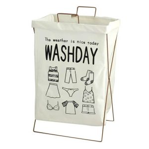 cotton linen dirty clothes hamper washing basket