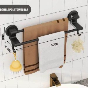 multifunctional double pole towel bar