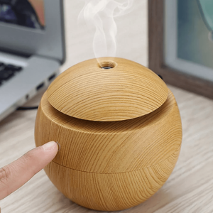 mini round led ultrasonic aroma humidifier (130ml)