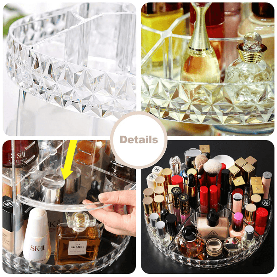 360 degree rotating cosmetics organiser