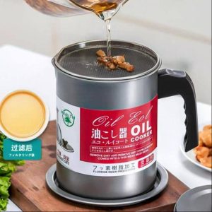 oil keeper can with fine mesh strainer (1.4l)